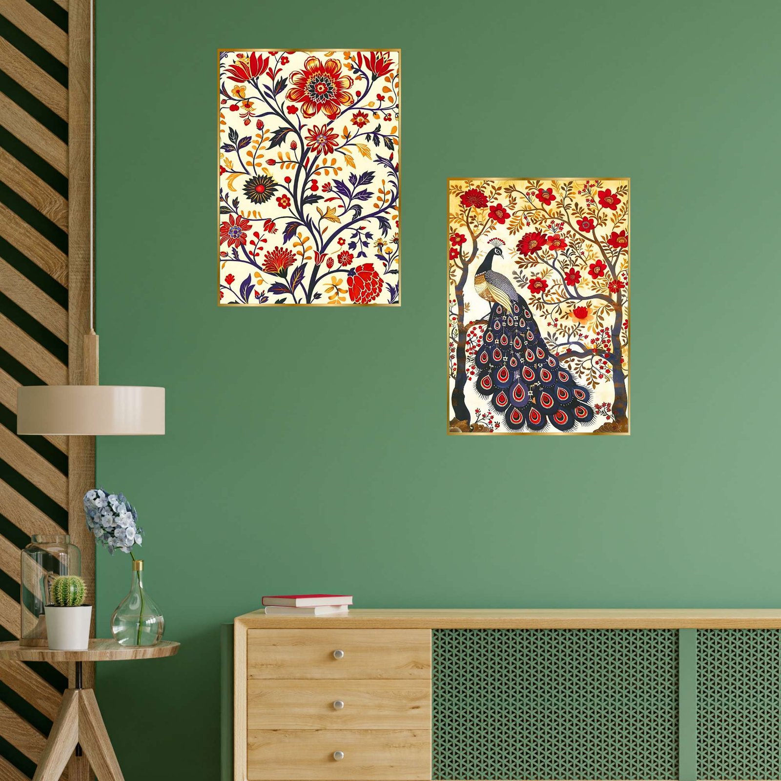 Set of Two Wall Paintings for Wall Dacoration Golden Framed Wall Paintings for Living Room & Bedroom Wall Art for Home Decoration & Office Wall Décor (14x11 inch CH-GD2-15) - Image 3