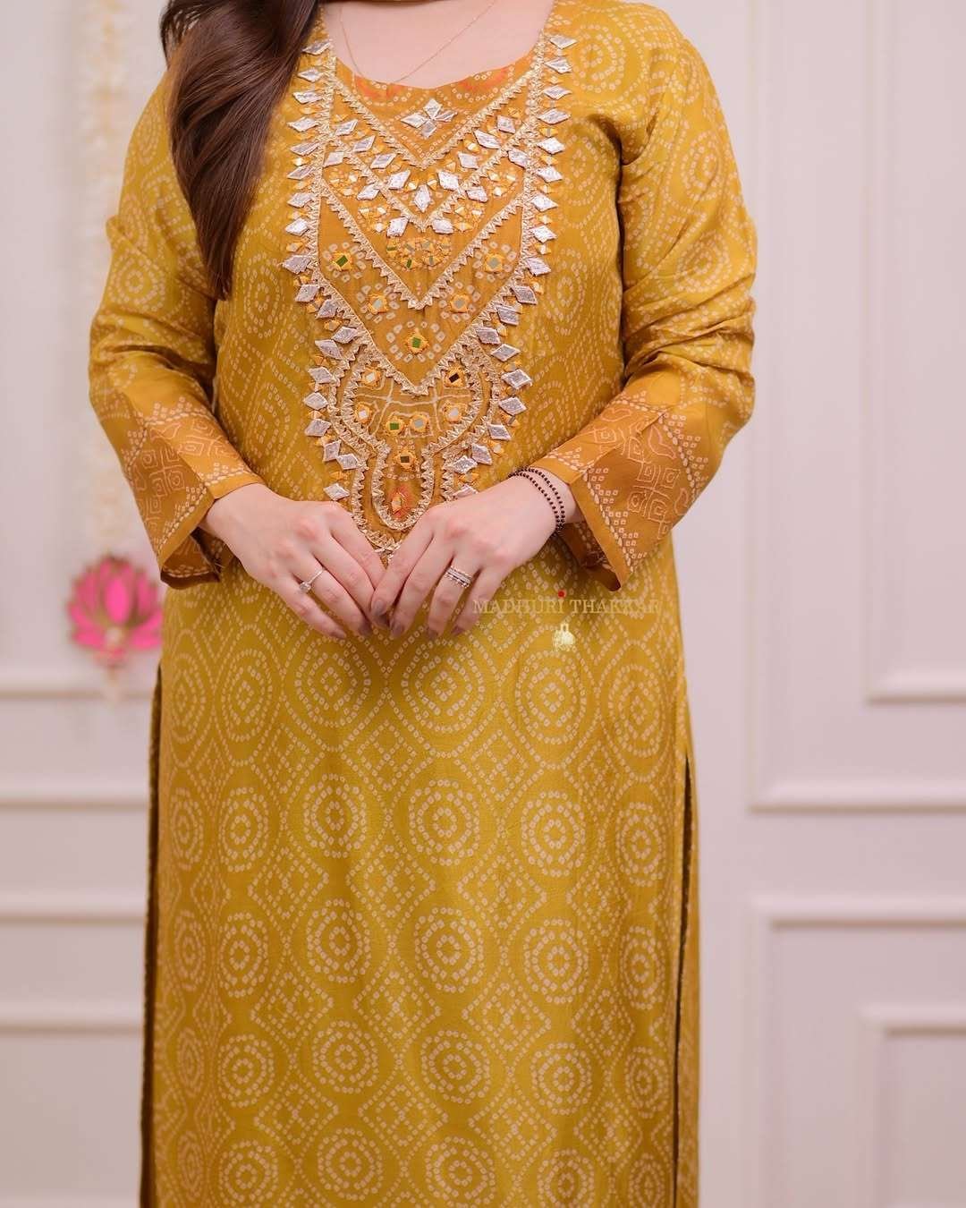 Women's Silk Embroidered Straight Kurti With Pant and Dupatta set - Image 2